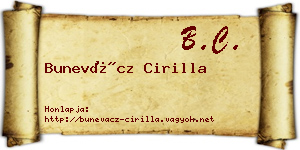 Bunevácz Cirilla névjegykártya